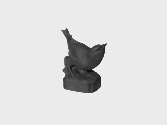 Nymphenburg Zeisig fuglefigur biskuit sort