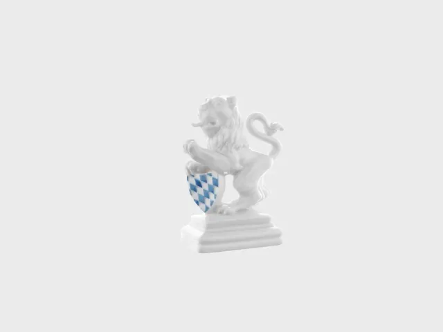 Nymphenburg Løwe Pranke links porcelænsfigur bemalet