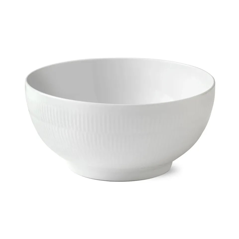 Kgl. Porcelæn Hvid Riflet skål 310 cl hvid porcelæn