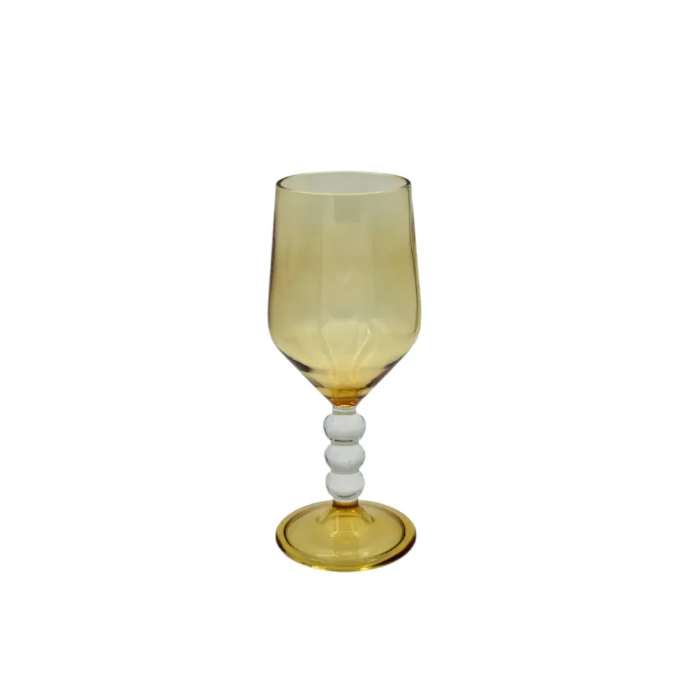 Les Ottomans Perle vinglas gul mundblæst glas
