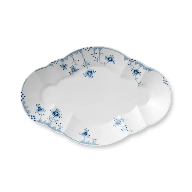 Kgl. Porcelæn Blå Elements fad 38,5 cm blomstret
