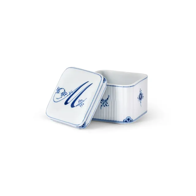 Royal Copenhagen Alfabet bonbonniere M 13 cl hvid