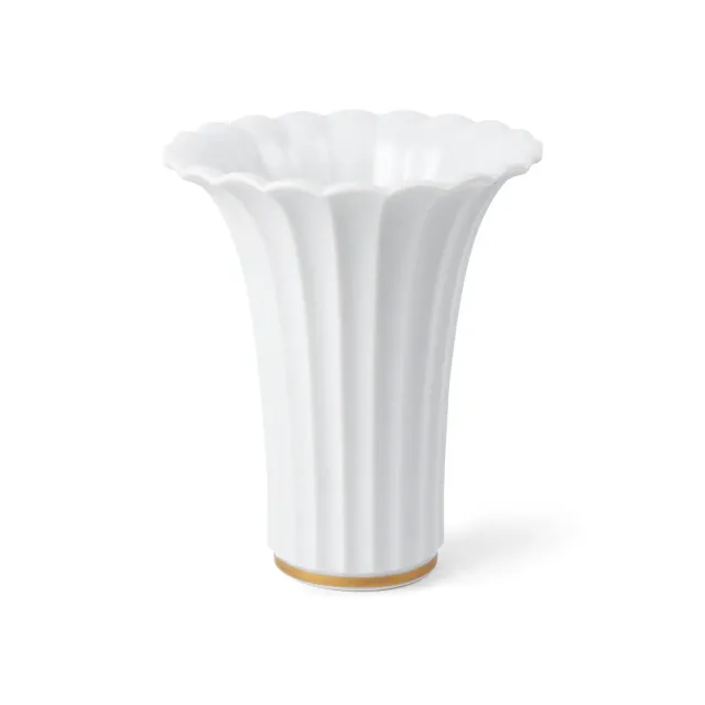 Kgl. Porcelæn vase med guldkant 23 cm hvid