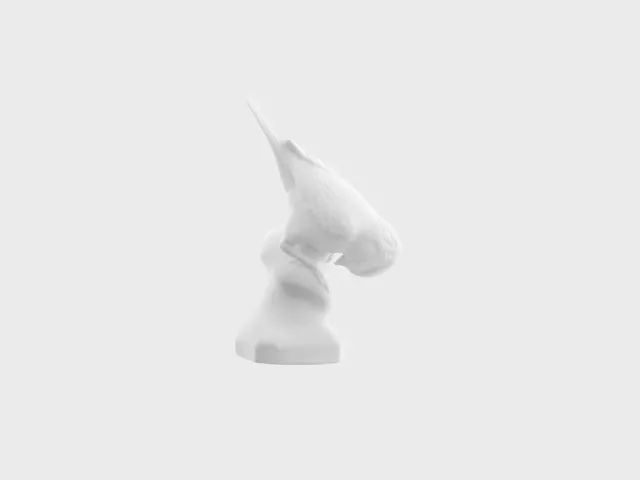 Nymphenburg Meise mejsefigur hvid biskuit 15 cm