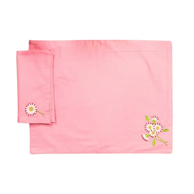 Les Ottomans Fiore Rosa sæt dækkeserviet serviet