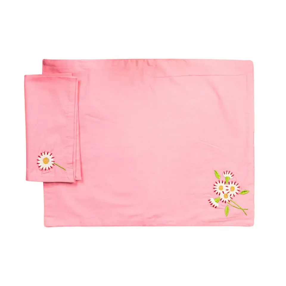 Les Ottomans Fiore Rosa sæt dækkeserviet serviet