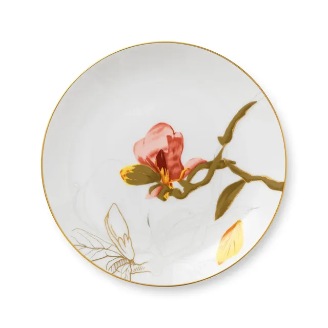 Kgl. Porcelæn Flora Magnolia tallerken 22 cm blomst