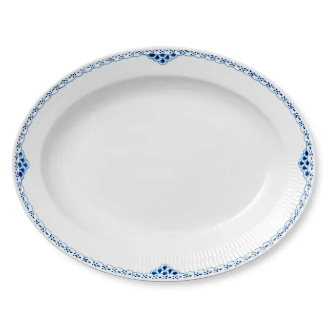 Kgl. Porcelæn Prinsesse fad 36,5 cm hvidblåt