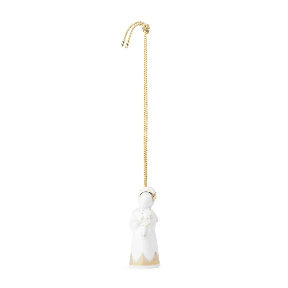 Kgl. Porcelæn Engel med violin juleengel 9,5 cm