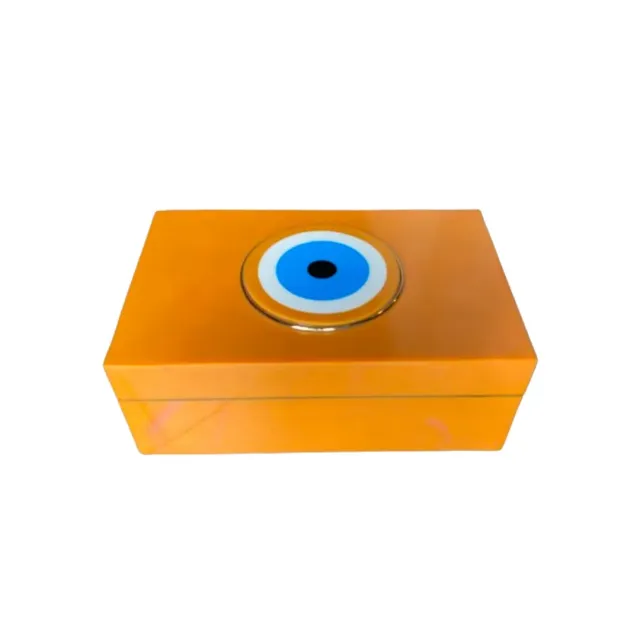 Les Ottomans All-Seeing Eye smykkeæske orange resin med låg