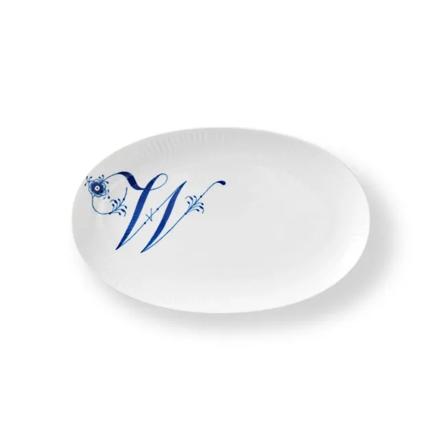 Royal Copenhagen Alfabet asiet W 23,5 cm håndmalet