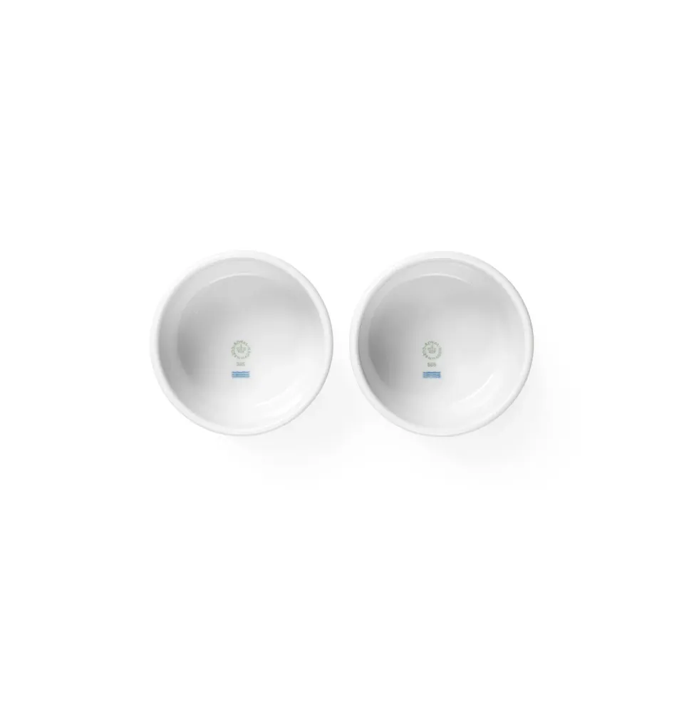 Kgl. Porcelæn Hvid Riflet souffléskål 9 cm 2 stk hvid
