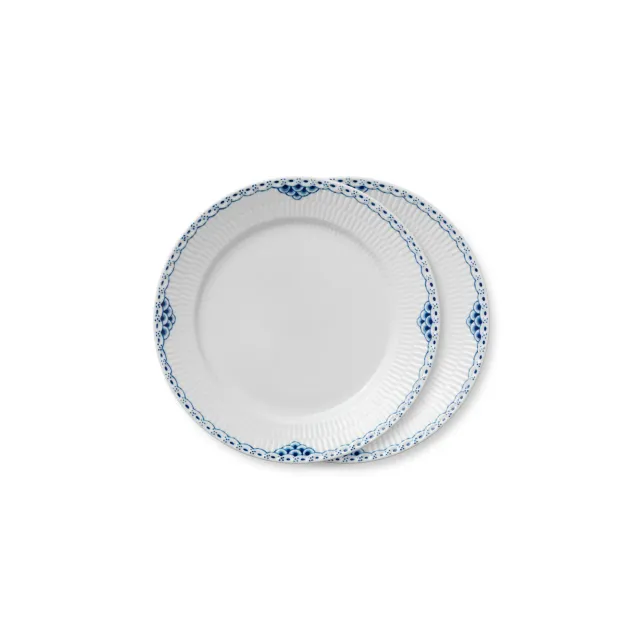 Kgl. Porcelæn Prinsesse tallerken 27 cm 2 stk hvid blonde