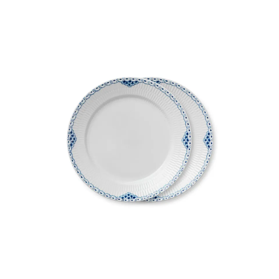 Kgl. Porcelæn Prinsesse tallerken 27 cm 2 stk hvid blonde