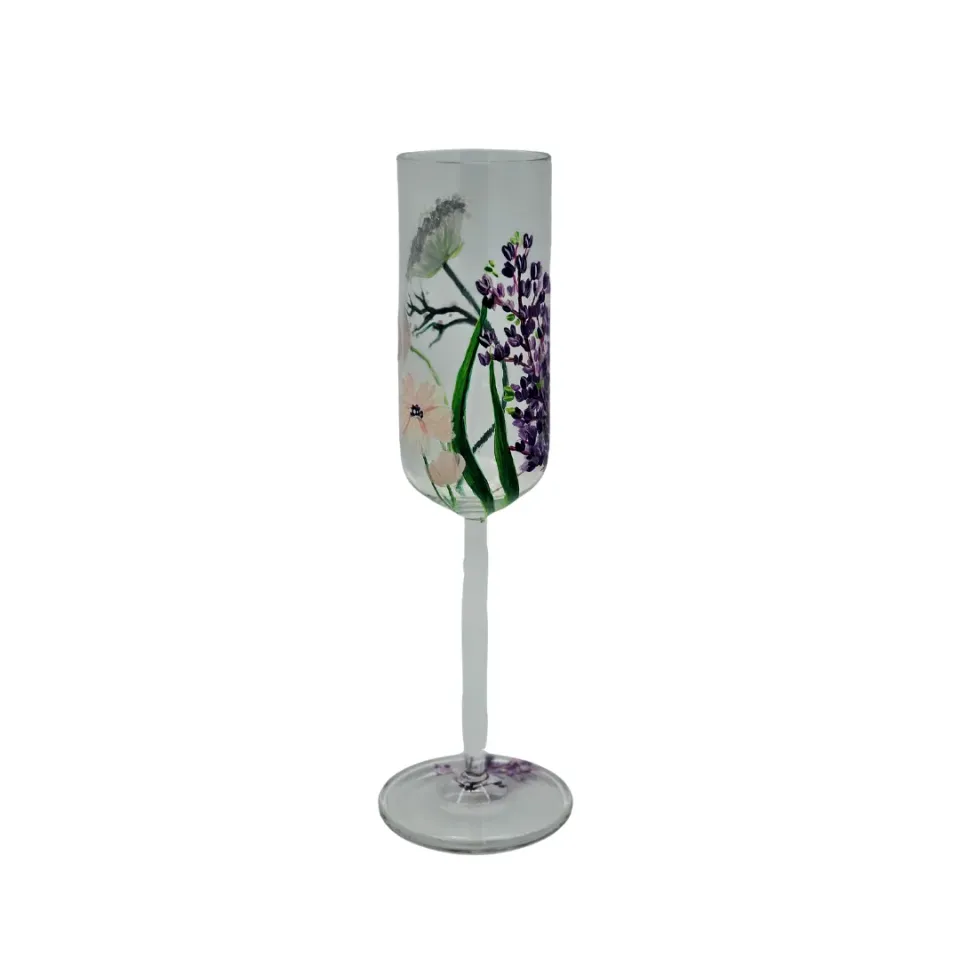 Les Ottomans Fiore glas blomstret håndmalet