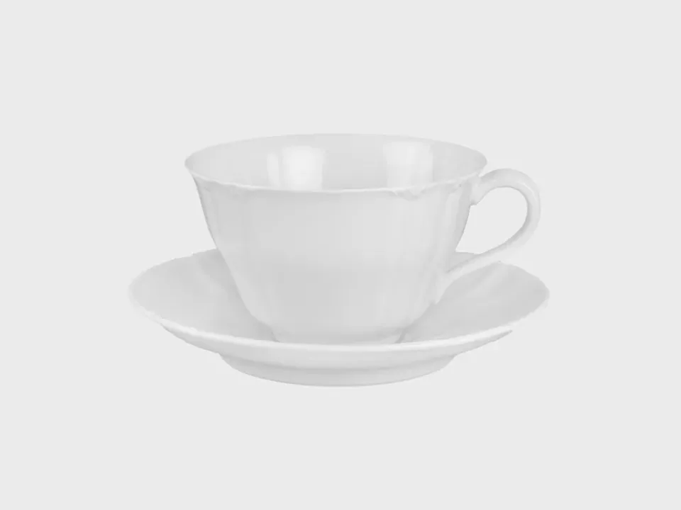Nymphenburg Rokoko kaffe- og tekop hvid glaseret