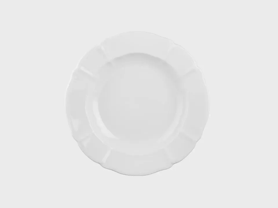 Nymphenburg Rokoko dyb tallerken 25 cm hvid