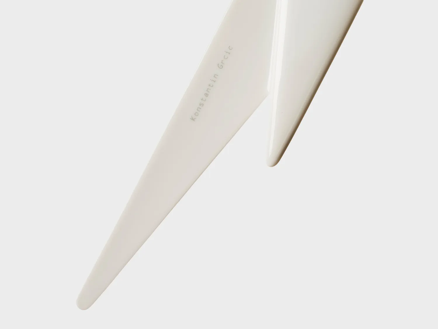 Nymphenburg Konstantin Grcic brevåbner hvid glaseret porcelæn