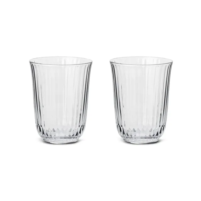 Kgl. Porcelæn Waves highballglas 33 cl 2 stk riflet