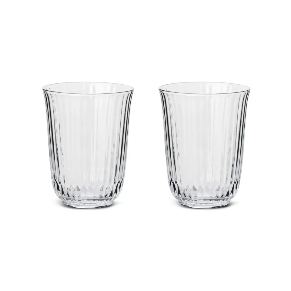 Kgl. Porcelæn Waves highballglas 33 cl 2 stk riflet
