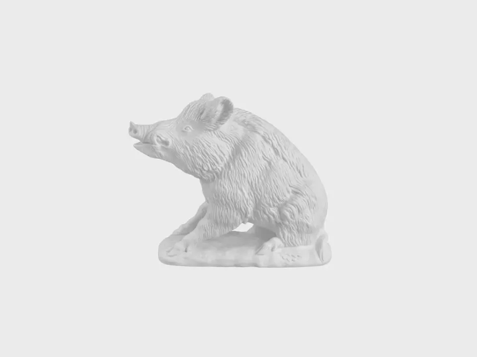Nymphenburg Vildsvin figur biskuitporcelæn