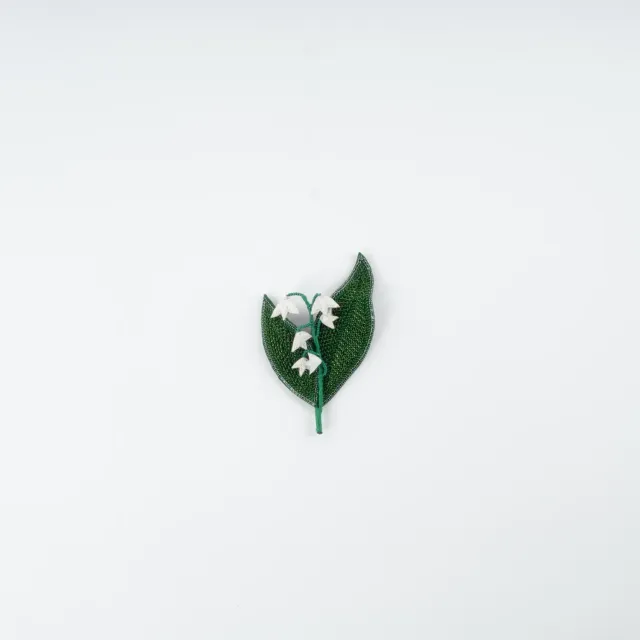 Les Ottomans Lily of the Valley broche håndbroderet