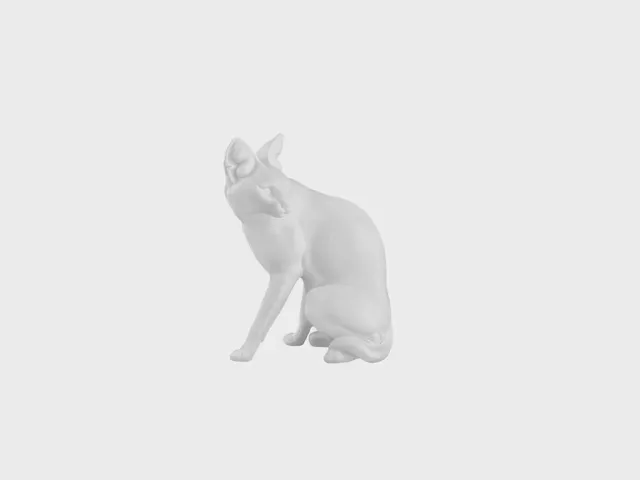 Nymphenburg Serval figur hvid biskuitporcelæn