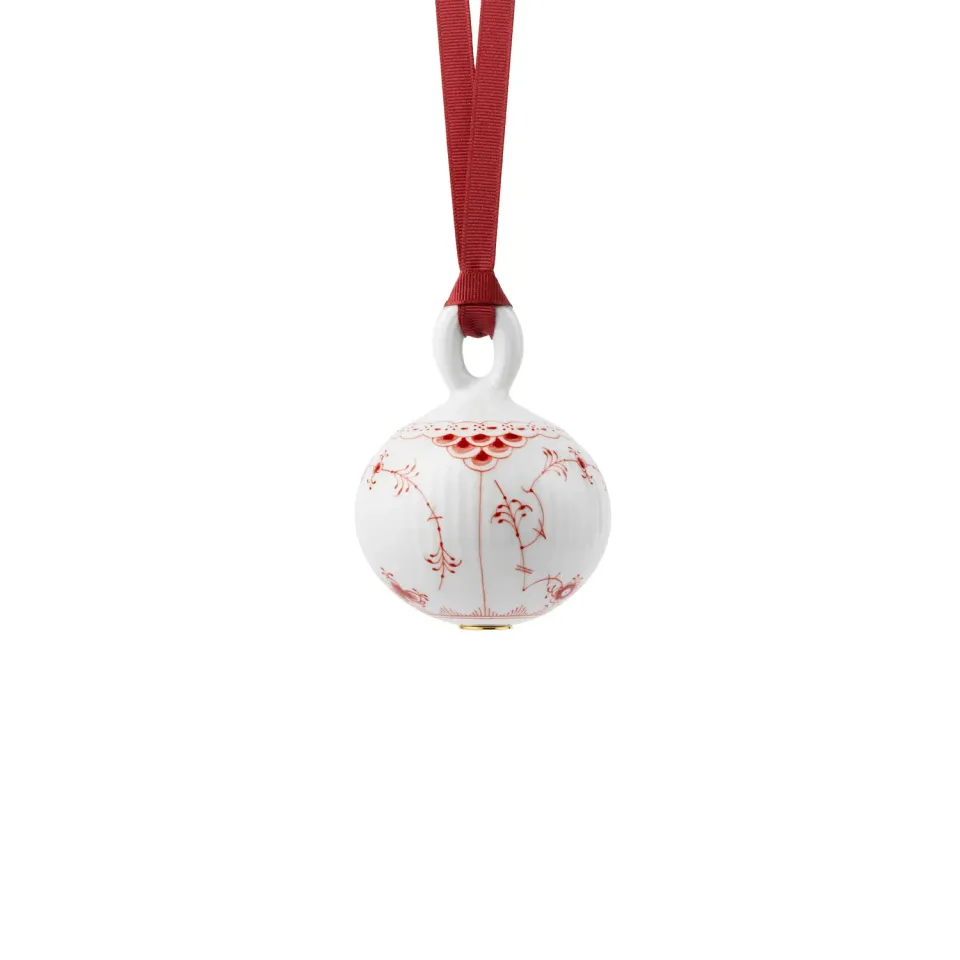 Royal Copenhagen Rød Halvblonde julekugle 9,5 cm