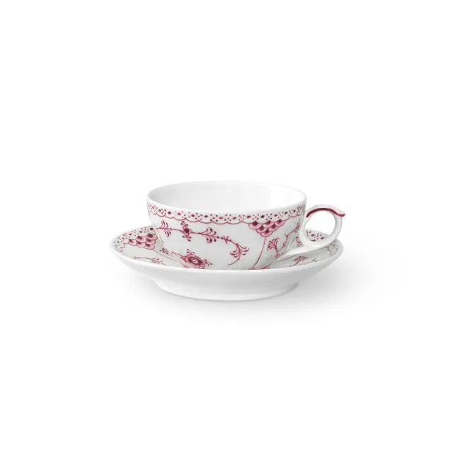 Kgl. Porcelæn Purpur Halvblonde kop med underkop 22 cl purpur