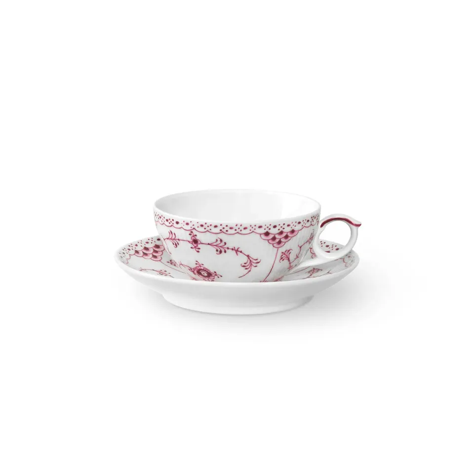 Kgl. Porcelæn Purpur Halvblonde kop med underkop 22 cl purpur