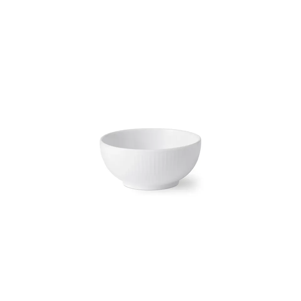 Kgl. Porcelæn Hvid Riflet skål 24 cl hvid porcelæn