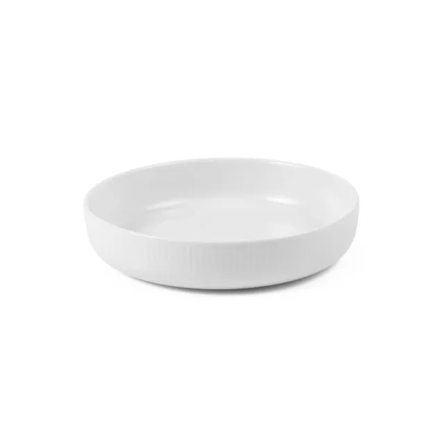 Kgl. Porcelæn Hvid Riflet fad 18,5 cm ovnfast hvid
