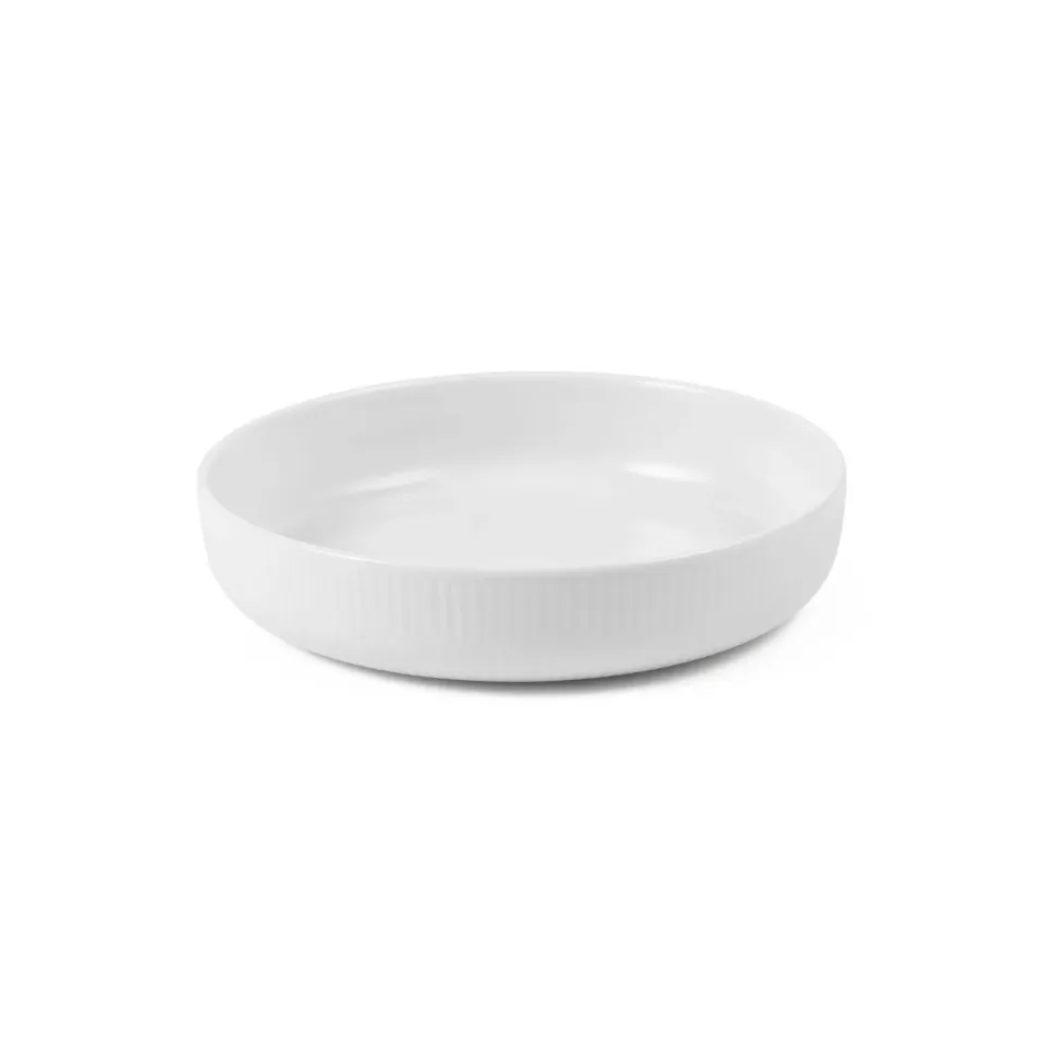 Kgl. Porcelæn Hvid Riflet fad 18,5 cm ovnfast hvid