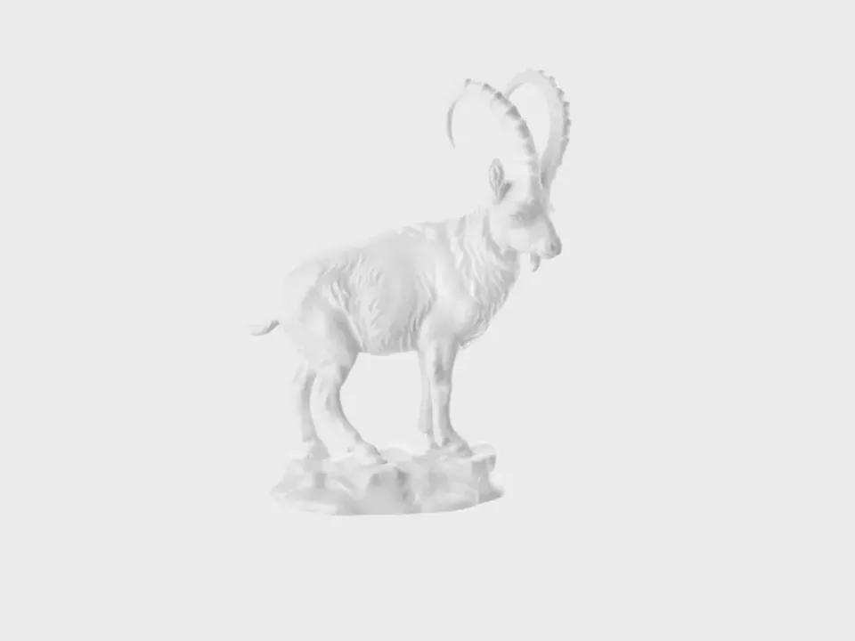 Nymphenburg Stenbuk porcelænsfigur hvid