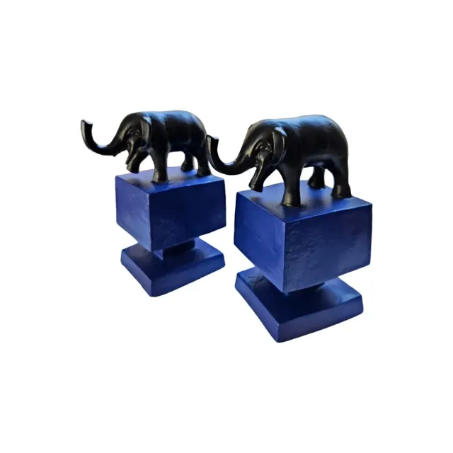Les Ottomans Menagerie bogstøtter aluminium sæt 2