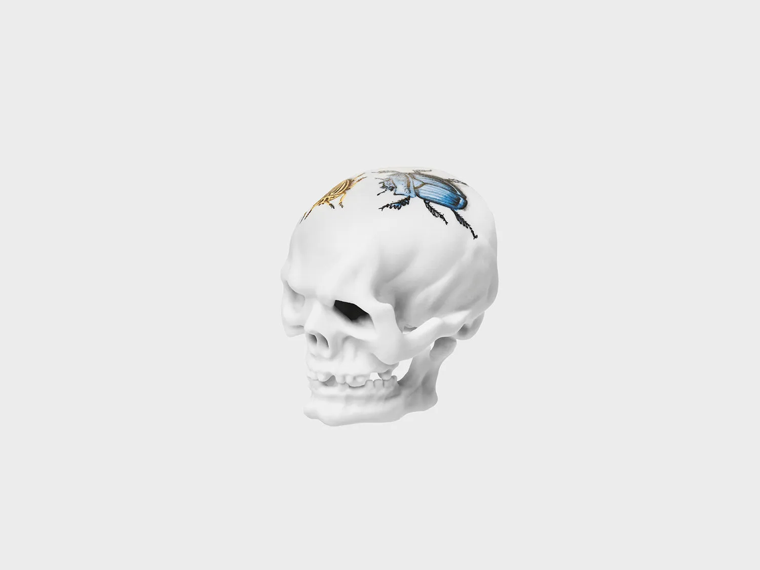 Nymphenburg Memento Mori Totenkopf porcelænsfigur bemalt