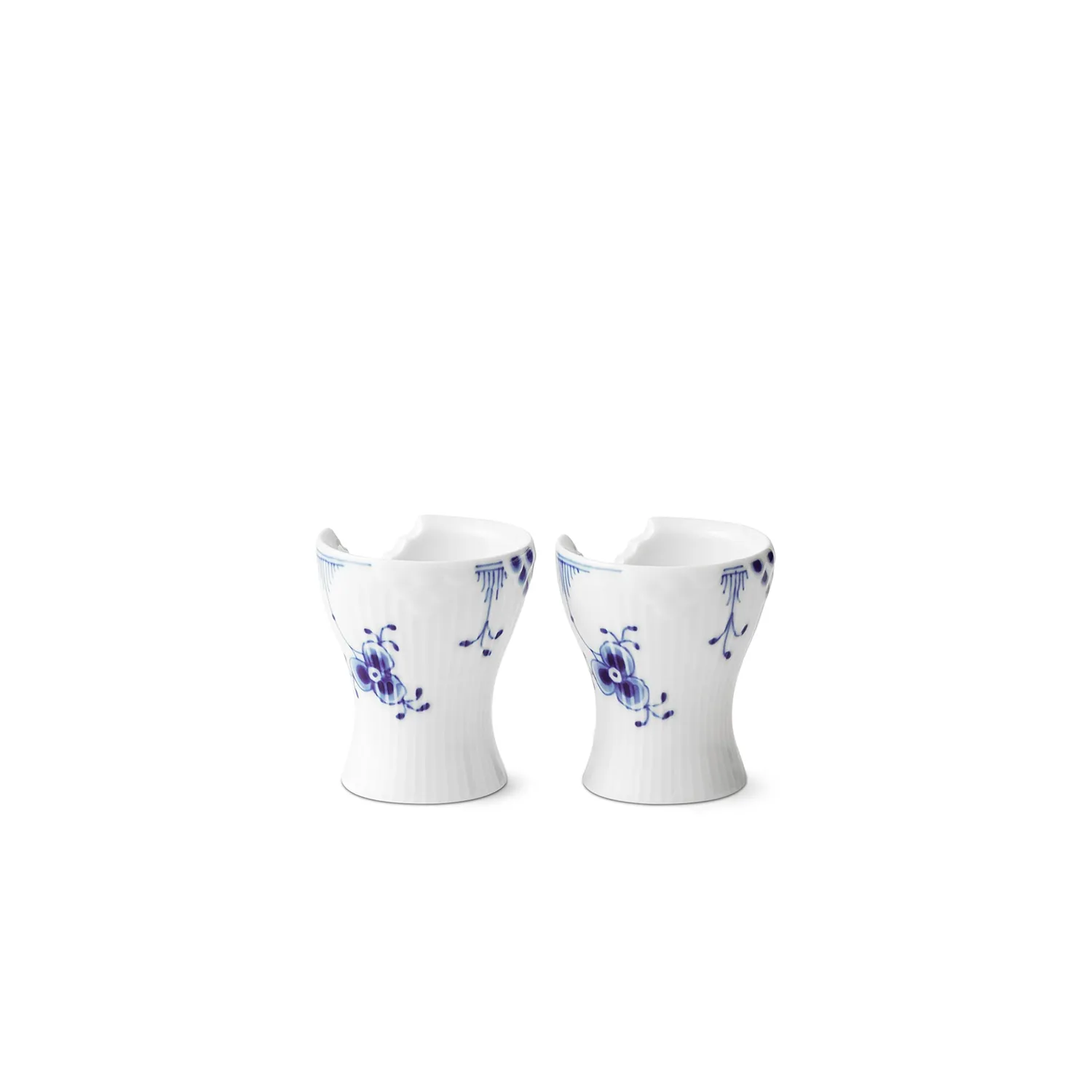 Kgl. Porcelæn Blå Elements æggebæger 5,5 cm 2 stk håndmalet