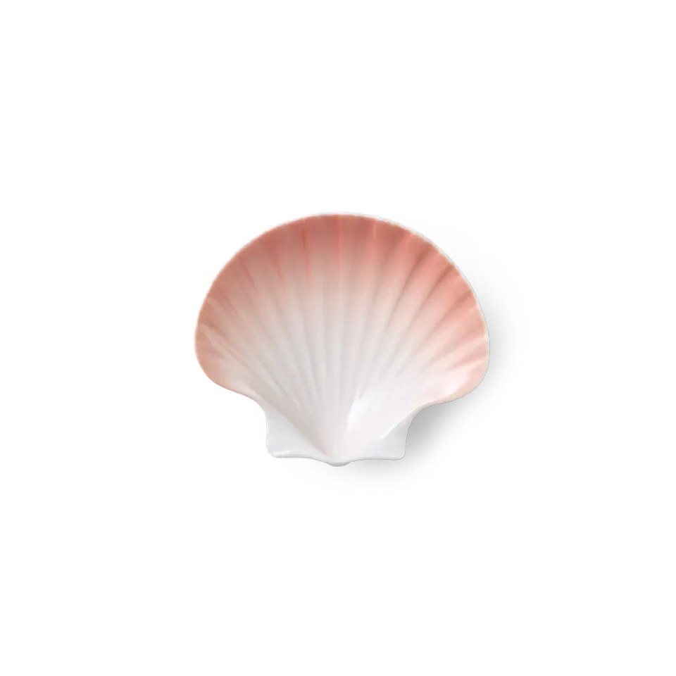 Kgl. Porcelæn Iris muslingeskål 10 cm koral sprøjtemalet
