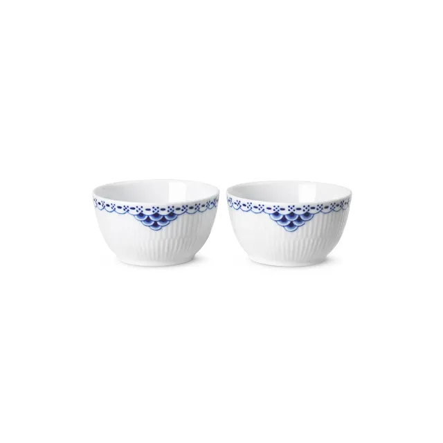 Kgl. Porcelæn Prinsesse skål 15 cl 2 stk. blondemønster