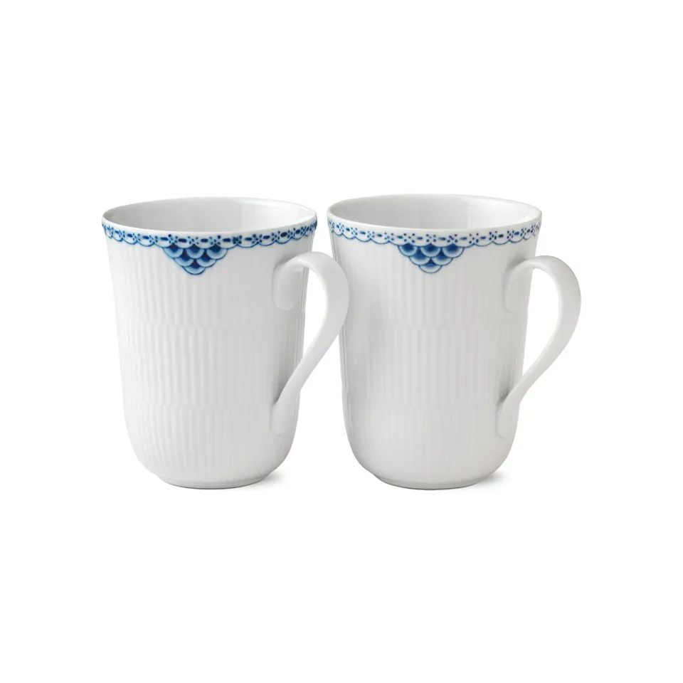 Kgl. Porcelæn Prinsesse krus 36 cl 2 stk håndmalet