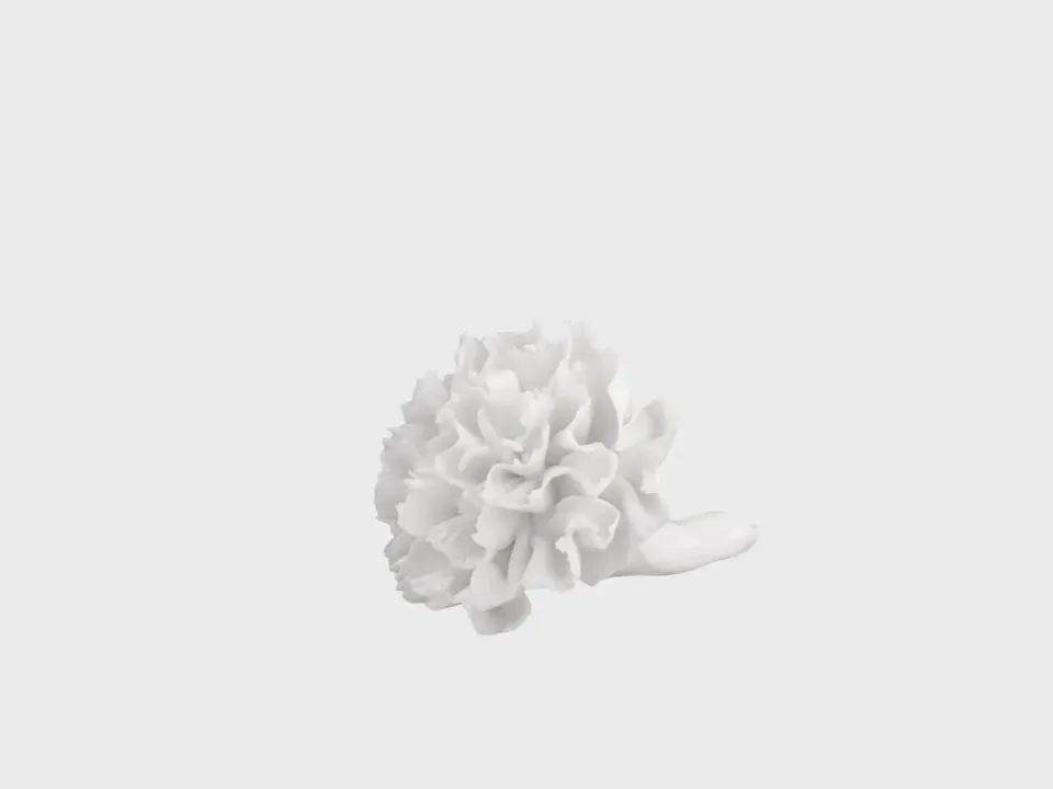 Nymphenburg bordblomst nellike S hvid porcelæn