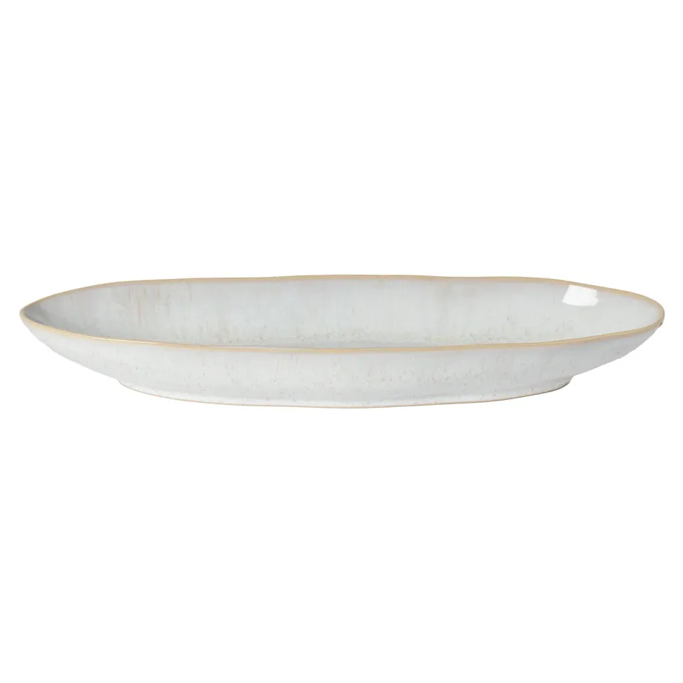 Costa Nova Eivissa ovalt fad sand beige blank glasur
