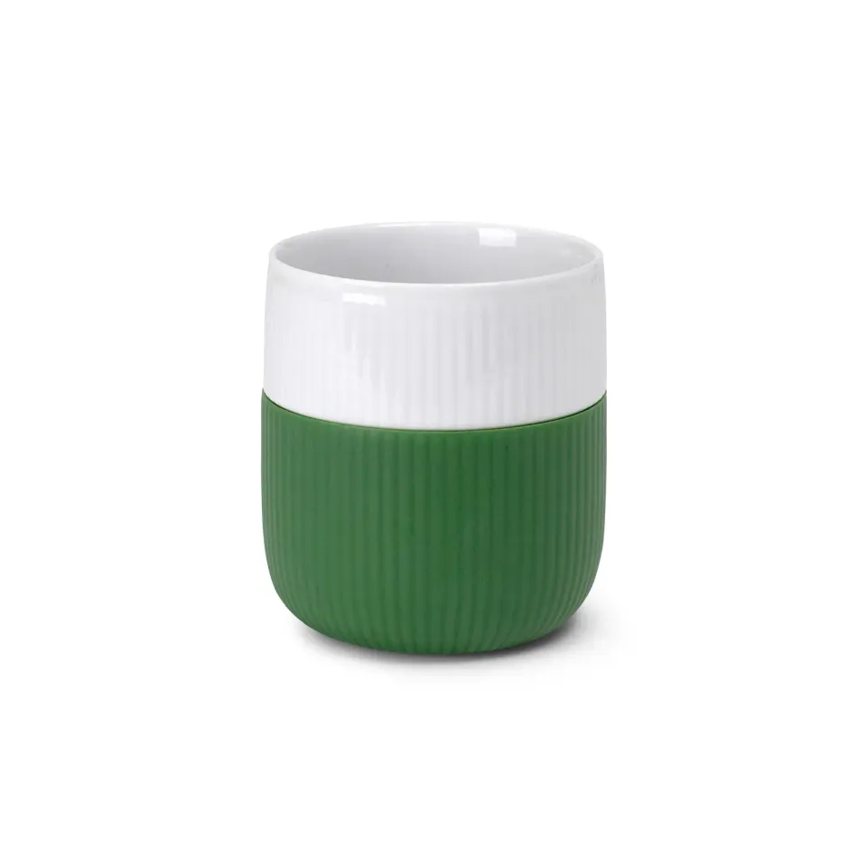 Kgl. Porcelæn Riflet Contrast krus Skovgrøn 35 cl silikone