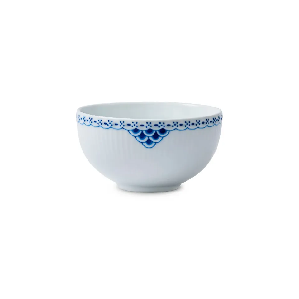 Kgl. Porcelæn Prinsesse skål 35 cl blå blondekant