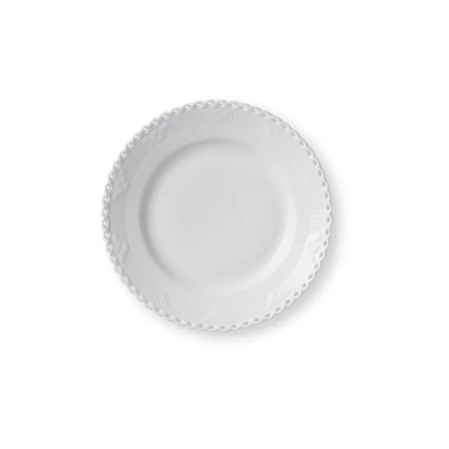 Royal Copenhagen Hvid Helblonde tallerken 17 cm blondekant