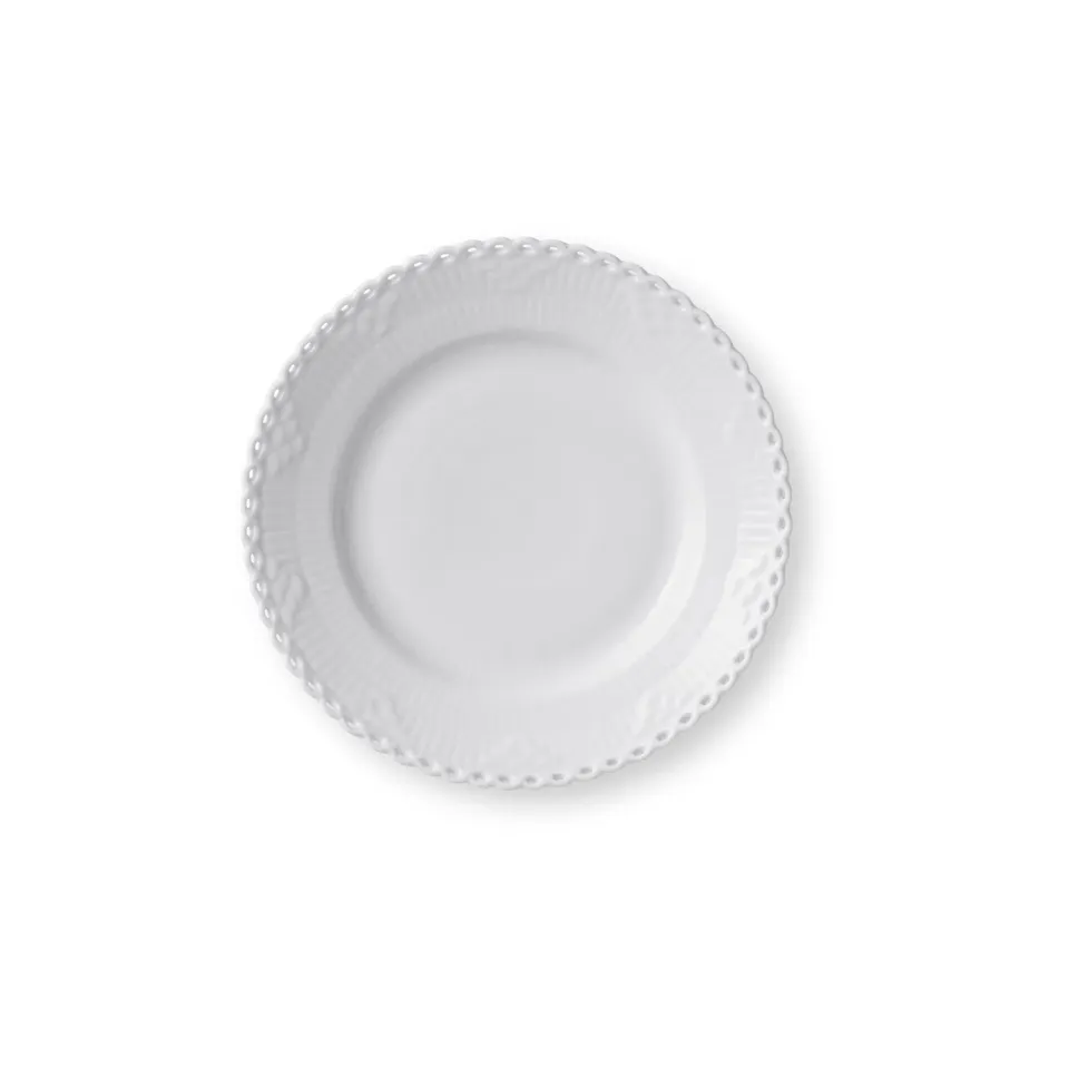 Royal Copenhagen Hvid Helblonde tallerken 17 cm blondekant