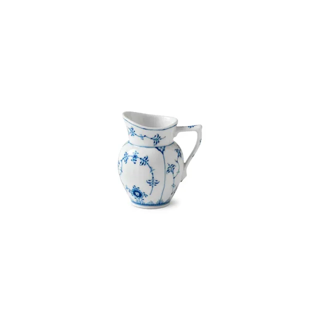 Kgl. Porcelæn Musselmalet Riflet flødekande 8 cl