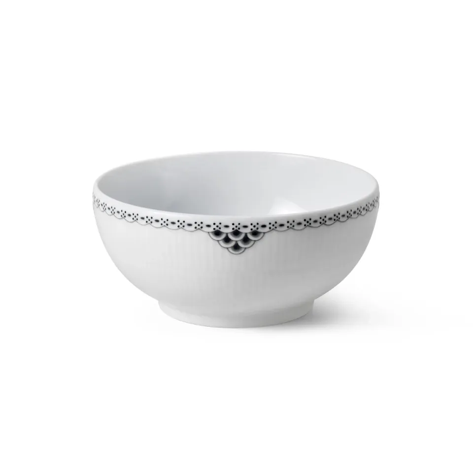 Kgl. Porcelæn Sort Blonde skål 110 cl porcelæn