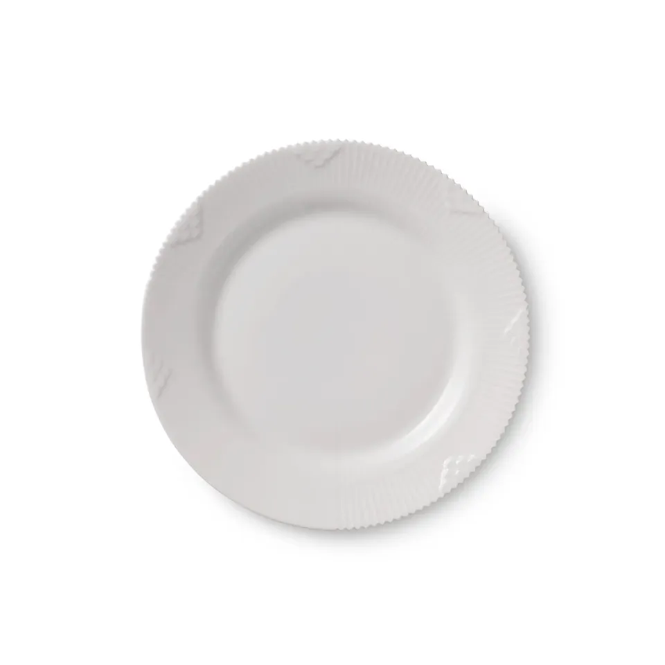 Kgl. Porcelæn Hvid Elements tallerken 19 cm hvid