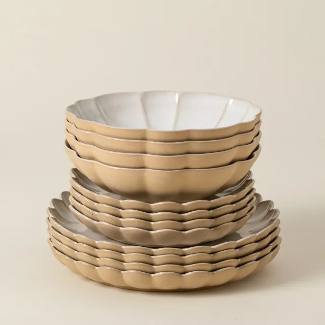 Costa Nova Marrakesh stel 12 dele med pastatallerken Sable White